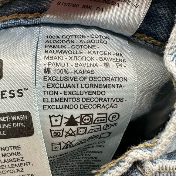 LEVIS 94 BAGGY BLUE distressed high rise woman grunge loose fit cotton jean 25 - Picture 10 of 12